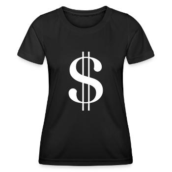 Dollar Sign Dollar Sign Symbol Money Gift - Women's Functional T-Shirt - black - Front - AI Model Female 172 light (172cm)