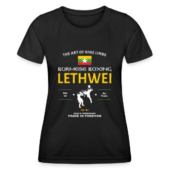 Lethwei Boîte birmane - T-shirt sport Femme - noir - Devant - AI Model Female 172 light (172cm)
