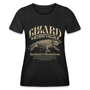 Jackson's Chamäleon Echsenflüsterer - Frauen Funktions-T-Shirt - Schwarz - Vorne - AI Model Female 172 light (172cm)