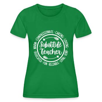 Enseignant suppléant Enseignant Éducateur éducatif - T-shirt sport Femme - vert - Devant - AI Model Female 172 dark (172cm)