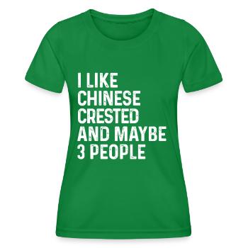 J’aime les crêtes chinoises et peut-être le chien de 3 personnes - T-shirt sport Femme - vert - Devant - AI Model Female 172 dark (172cm)