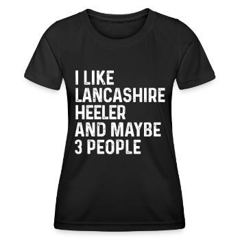 Ich mag Lancashire Heeler und vielleicht 3 Personen Hund - Frauen Funktions-T-Shirt - Schwarz - Vorne - AI Model Female 172 light (172cm)