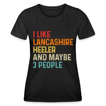 Ich mag Lancashire Heeler und vielleicht 3 Personen Hund - Frauen Funktions-T-Shirt - Schwarz - Vorne - AI Model Female 172 light (172cm)