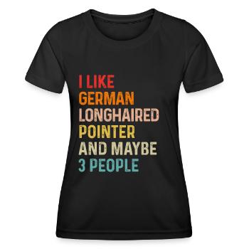 J’aime le pointeur allemand à poil long et peut-être 3 - T-shirt sport Femme - noir - Devant - AI Model Female 172 light (172cm)