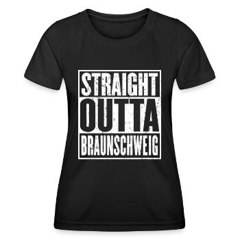 Straight Outta Braunschweig Vintage - Women's Functional T-Shirt - black - Front - AI Model Female 172 light (172cm)