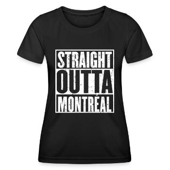 Straight Outta Montréal Vintage - T-shirt sport Femme - noir - Devant - AI Model Female 172 light (172cm)