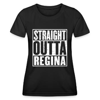 Straight Outta Regina Vintage - T-shirt sport Femme - noir - Devant - AI Model Female 172 light (172cm)