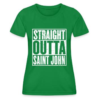 Gerade Outta Saint-John Vintage - Frauen Funktions-T-Shirt - Kelly Green - Vorne - AI Model Female 172 dark (172cm)