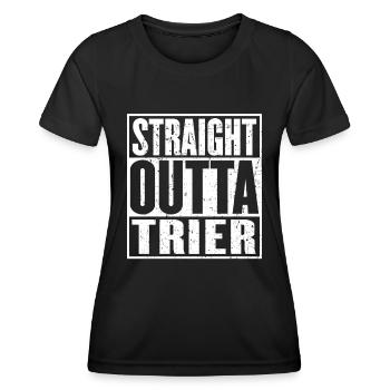Straight Outta Trier Vintage - T-shirt sport Femme - noir - Devant - AI Model Female 172 light (172cm)