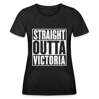 Straight Outta Victoria Vintage - T-shirt sport Femme - noir - Devant - AI Model Female 172 light (172cm)