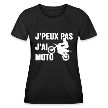 Je Peux Pas J'ai Moto Humour Cadeau Anniversaire - T-shirt sport Femme - noir - Devant - AI Model Female 172 light (172cm)