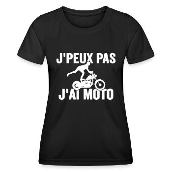 Je Peux Pas J'ai Moto Humour Cadeau Anniversaire - T-shirt sport Femme - noir - Devant - AI Model Female 172 light (172cm)