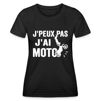 Je Peux Pas J'ai Moto Humour Cadeau Anniversaire - T-shirt sport Femme - noir - Devant - AI Model Female 172 light (172cm)