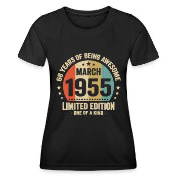 Anniversaire Vintage Idée Cadeau Mars 68 - T-shirt sport Femme - noir - Devant - AI Model Female 172 light (172cm)