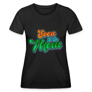 Soon To Be Mom Eat 2023 - Promu à Mom 2023 - T-shirt sport Femme - noir - Devant - AI Model Female 172 light (172cm)