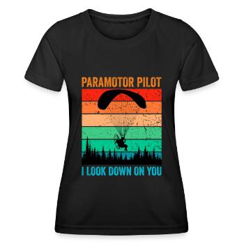 Paramoteur Je te méprise Paramoteur vintage - T-shirt sport Femme - noir - Devant - AI Model Female 172 light (172cm)