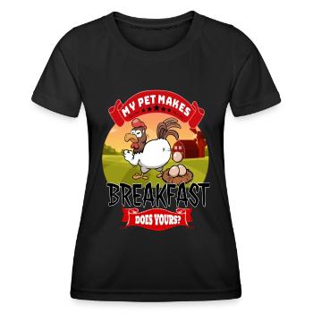 Mon animal de compagnie prépare le petit-déjeuner, qu’en est-il du vôtre drôle - T-shirt sport Femme - noir - Devant - AI Model Female 172 light (172cm)