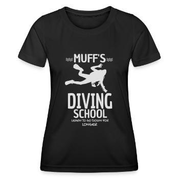 L’école de plongée de Muff - T-shirt sport Femme - noir - Devant - AI Model Female 172 light (172cm)
