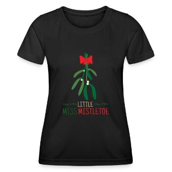 Kleine Fräulein Mistel Symbol der Liebe Zu Weihnachten - Frauen Funktions-T-Shirt - Schwarz - Vorne - AI Model Female 172 light (172cm)