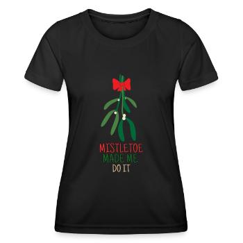 Mistelzweig hat mich dazu gebracht Symbol der Liebe - Frauen Funktions-T-Shirt - Schwarz - Vorne - AI Model Female 172 light (172cm)