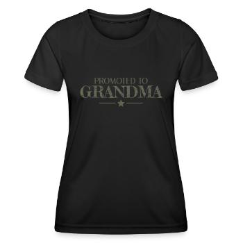 Promu à l’annonce de grossesse de grand-mère - T-shirt sport Femme - noir - Devant - AI Model Female 172 light (172cm)