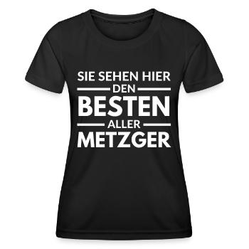 Sie sehen hier den Besten aller Metzger - Frauen Funktions-T-Shirt - Schwarz - Vorne - AI Model Female 172 light (172cm)