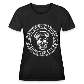 Chef Skull Chef - T-shirt sport Femme - noir - Devant - AI Model Female 172 light (172cm)