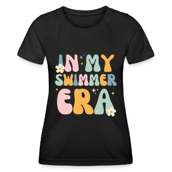 In meiner Schwimmer-Ära - Schwimmen Schwimmen Schwimmbad - Frauen Funktions-T-Shirt - Schwarz - Vorne - AI Model Female 172 light (172cm)