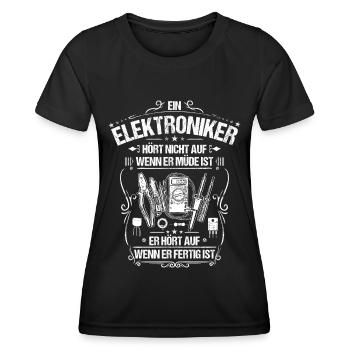 Elektroniker/Elektronik/Elektrizität/Elektriker - Frauen Funktions-T-Shirt - Schwarz - Vorne - AI Model Female 172 light (172cm)