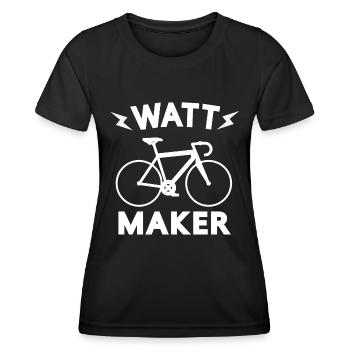 Vélo de course Watt Triathlon vélo cadeau cycliste - T-shirt sport Femme - noir - Devant - AI Model Female 172 light (172cm)