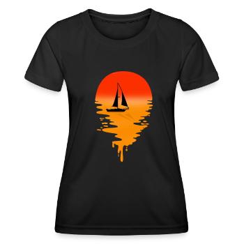 Segelboot - Frauen Funktions-T-Shirt - Schwarz - Vorne - AI Model Female 172 light (172cm)