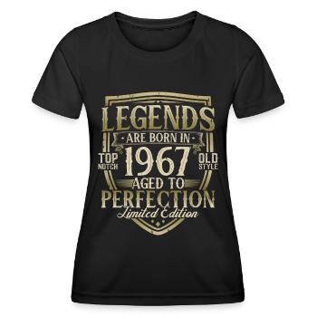 Né en 1967 Legends Cadeau d’anniversaire - T-shirt sport Femme - noir - Devant - AI Model Female 172 light (172cm)