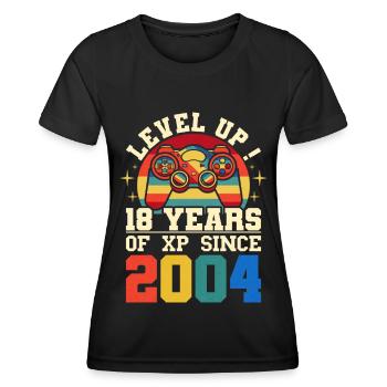Level 18 2004 Geburtstag Gamer 18 Jahre - Frauen Funktions-T-Shirt - Schwarz - Vorne - AI Model Female 172 light (172cm)