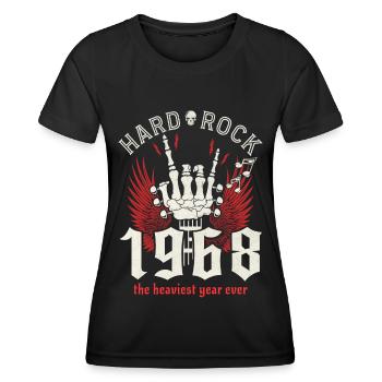 Born in 1968 Musician party 55 years anniversary - Women's Functional T-Shirt - black - Front - AI Model Female 172 light (172cm)