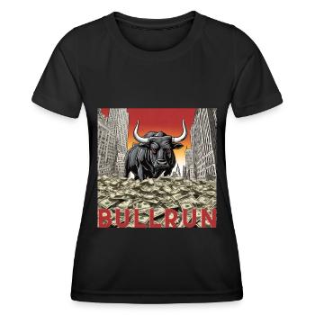 Marché boursier Bull Run Trading Crypto-monnaie - T-shirt sport Femme - noir - Devant - AI Model Female 172 light (172cm)