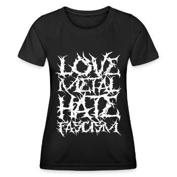 Amour Metal Haine Fascisme - T-shirt sport Femme - noir - Devant - AI Model Female 172 light (172cm)