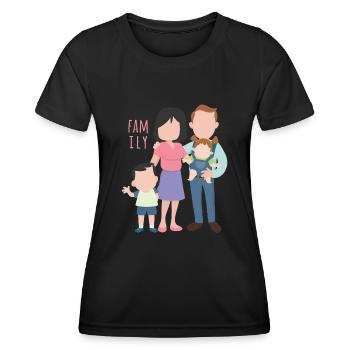 family - Women's Functional T-Shirt - black - Front - AI Model Female 172 light (172cm)