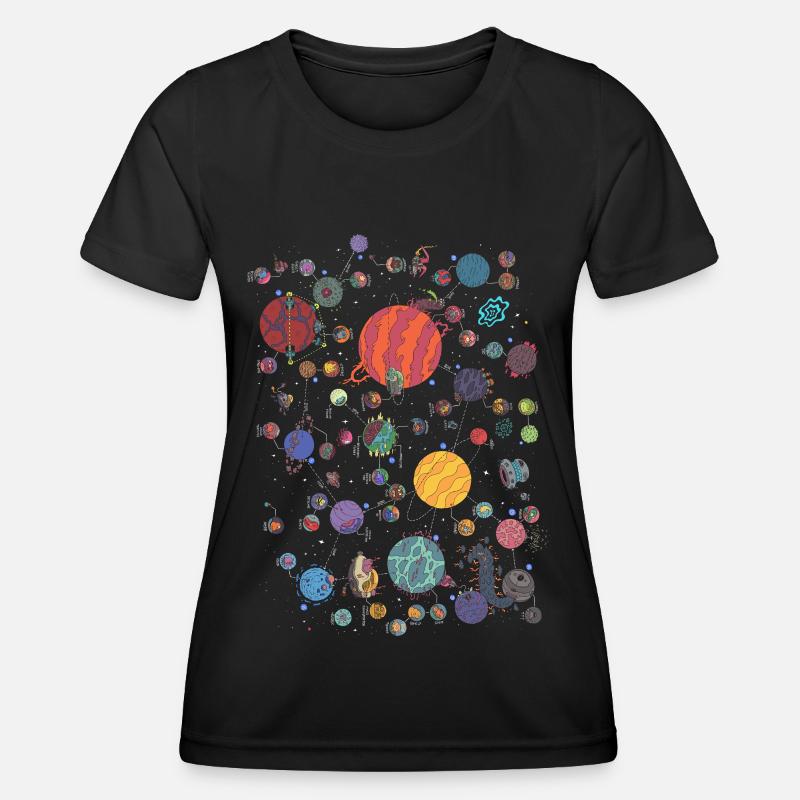 Space Planet Galaxy Graphic - Women's Functional T-Shirt - black
