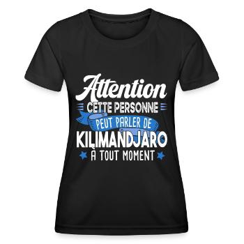 Kilimandjaro 2022 Montagne Tanzanie Afrique - T-shirt sport Femme - noir - Devant - AI Model Female 172 light (172cm)