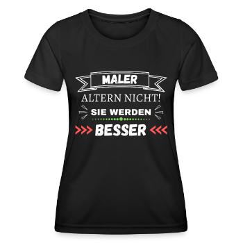 Maler altern nicht! Sie werden besser - Frauen Funktions-T-Shirt - Schwarz - Vorne - AI Model Female 172 light (172cm)
