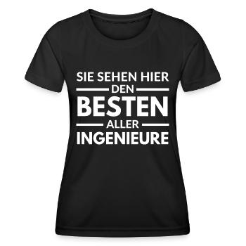 Sie sehen hier den Besten aller Ingenieure - Frauen Funktions-T-Shirt - Schwarz - Vorne - AI Model Female 172 light (172cm)