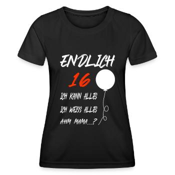 16.Geburtstag Geschenkidee Teenager - Frauen Funktions-T-Shirt - Schwarz - Vorne - AI Model Female 172 light (172cm)
