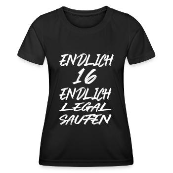 16.Geburtstag Geschenkidee Level 16 - Frauen Funktions-T-Shirt - Schwarz - Vorne - AI Model Female 172 light (172cm)