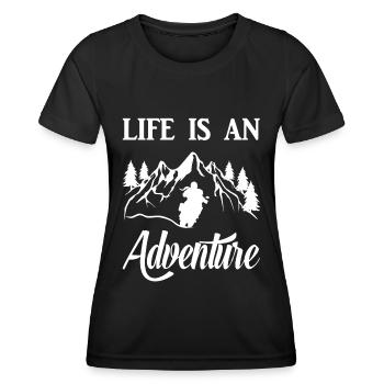 life is an adventure Motorcyclist Tourer Woman - Women's Functional T-Shirt - black - Front - AI Model Female 172 light (172cm)