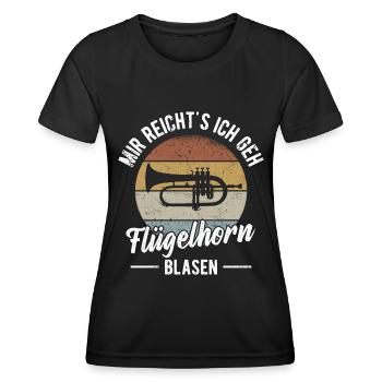 Flügelhorn Orchester Horn Musiker Blasmusik - Frauen Funktions-T-Shirt - Schwarz - Vorne - AI Model Female 172 light (172cm)
