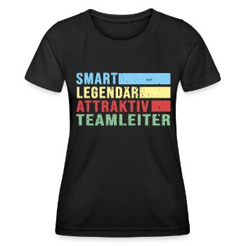 Teamleiter retro Chef Boss legendär Führungskraft - Frauen Funktions-T-Shirt - Schwarz - Vorne - AI Model Female 172 light (172cm)