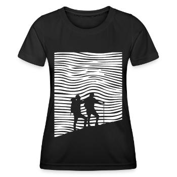 Wandern - (6) - Frauen Funktions-T-Shirt - Schwarz - Vorne - AI Model Female 172 light (172cm)