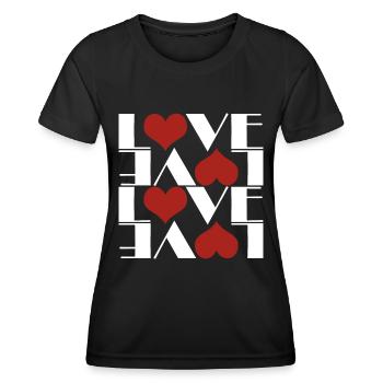 Coeurs d’AMOUR - T-shirt sport Femme - noir - Devant - AI Model Female 172 light (172cm)