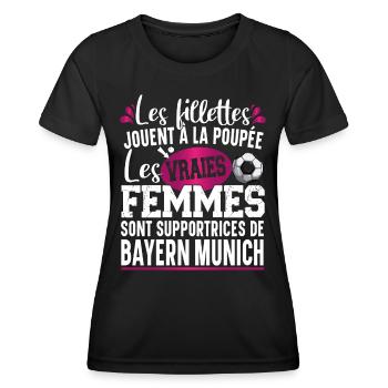 Bayern Munich Supportrice Football Cadeau Femme - T-shirt sport Femme - noir - Devant - AI Model Female 172 light (172cm)