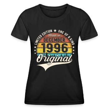 Original December 1996 26th Birthday Gift - Women's Functional T-Shirt - black - Front - AI Model Female 172 light (172cm)